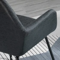 HOMCOM Set 2 Sedie Moderne per Sala da Pranzo, Cucina o Soggiorno, Sedie Imbottite in Similpelle Nera 60x56.5x85cm(m-9)