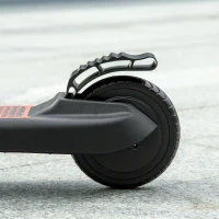 HOMCOM Patinete Eléctrico para Niños de +6 Años Scooter Eléctrico Plegable con Altura Ajustable Batería 24V Velocidad Máxima 8 km/h Carga 50 kg 71x36,5x75-80 cm Rojo(m-8)