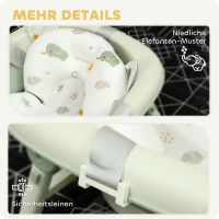 AIYAPLAY Babybadewanne, faltbar, rutschfester Boden, Elefanten-Badekissen, 86 x 53 x 25,5 cm, Grün(m-7)