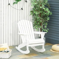 Outsunny Fauteuil de Jardin Adirondack à Bascule Rocking Chair Style néo-rétro Assise Dossier Ergonomique Bois Sapin traité Peint Blanc(m-2)
