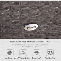 Outsunny 5-tlg. Polyrattan Gartenmöbel Sitzgruppe Gartenset Sofagarnitur Garnitur Lounge mit Kissen Dunkelgrau 2 x Sessel 1 x Couchtisch 2 x Hocker(m-4)