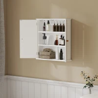 HOMCOM Bathroom Cabinet Wall Mounted, Bathroom Wall Cabinet Medicine Cabinet with 2 Doors, Adjustable Shelf, White(m-9)
