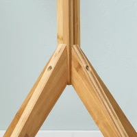 HOMCOM Perchero de Pie de Bambú Tipo Árbol con 8 Ganchos para Colgar Ropa Bolsas Sombreros para Entrada Recibidor Pasillo Salón 60x60x178 cm Natural(m-9)