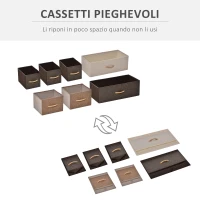 HOMCOM Mobile Cassettiera da Camera da Letto e Soggiorno, Cassettiera con 7 Cassetti Pieghevoli in Tessuto e Ripiano in MDF, 80x29x78.5cm, Multicolore(m-7)