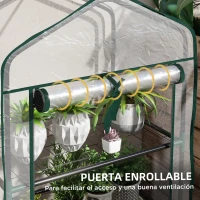 Outsunny Invernadero de Jardín con 3 Estantes 1 Puerta con Cremallera para Cultivo de Plantas 59x39x127 cm Transparente(m-6)