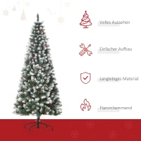 HOMCOM künstlicher Weihnachtsbaum mit 618 Astspitzen 180 cm Christbaum einfacher Aufbau Tannenbaum PVC Metall Grün Ø65 x 180 cm(m-4)