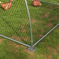 PawHut Gallinero para Exterior 304x560x220 cm Cubierta de Tela Oxford Resistente a los Rayos UV e Impermeable para Patio Plata(m-9)