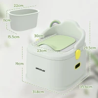 AIYAPLAY Vasino per Bambini 3 in 1 con Vaschetta Rimovibile e Imbottitura, Età 6 Mesi-6 Anni, Grigio(m-3)