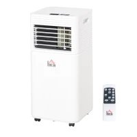 HOMCOM 7000 BTU Portable Air Conditioner for Cooling Dehumidifier Fan, Air Conditioning Unit for Room up to 26m², with Remote, 24H Timer, Window Mount Kit, R290, A Energy Efficiency, 785W(m-15)