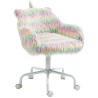 Vinsetto Unicorn Home Office Chair, Height Adjustable Fluffy Desk Chair with Armrests and Swivel Wheels, Colourful(m-11)