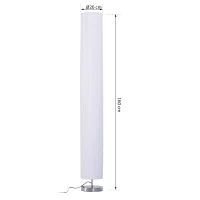 HOMCOM Stehlampe Wohnzimmer Schlafzimmer Standleuchte Stehleuchte Edelstahlboden Textillampenschirm 40 W rund weiß + silber Ø 20 x 160 cm(m-3)