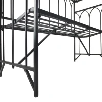 Outsunny Rosenbogen mit Bank Rosenbank Laubenbank Philosophenbank Rankgitter Rankhilfe Gartenbank Metall Schwarz 115 x 50 x 203 cm(m-11)