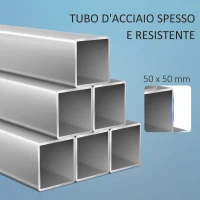 HOMCOM Supporto per Bilanciere Multifunzione in Acciaio, Altezza e Larghezza Regolabile, 123-170x103x111-161cm(m-6)