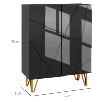 HOMCOM Zapatero de Entrada Recibidor con Estantes Ajustables Cierre Suave para 15-20 Pares de Zapatos 72x31,5x95 cm Negro(m-3)