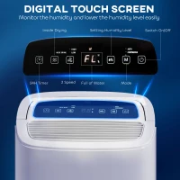 HOMCOM 20L Dehumidifier, with Touch Control - White(m-4)