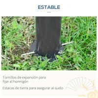 Outsunny Cenador de Jardín Hexagonal Pabellón Exterior con Doble Techo y 6 Mosquiteras con Cremallera Ø4x2,94 m Caqui(m-6)