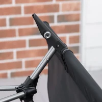 Outsunny Lit de camp pliable portable lit d'appoint avec sac de transport  hauteur réglable châssis démontables structure aluminium léger stable tissu Oxford 600D 190 x 65 x 38 cm noir(m-8)