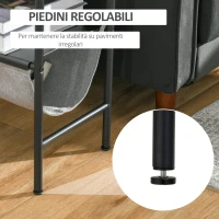 HOMCOM Tavolino da Salotto con Mensola Rimovibile, Tavolino Basso da Caffè per Soggiorno o Camera da Letto con Ripiano in Tessuto Grigio(m-6)