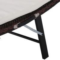 Bain de soleil pliable résine tressée matelas et tétière inclus(m-4)