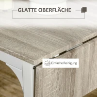 HOMCOM 2-teilige Sitzgruppe, Klappbarer Esstisch mit 2 Stühlen, Klapptisch, 110 cm x 70 cm x 75 cm, Weiß + Natur(m-7)