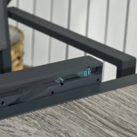 Outsunny Extending Garden Table, Outdoor Dining Table for 6, Aluminium Frame Rectangular Patio Table with Plastic Board Tabletop,80/160L x 80W x 75H cm, Grey(m-8)