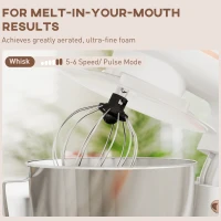 HOMCOM 1300W Kitchen Stand Mixer, with Accessories - White(m-7)