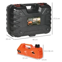 DURHAND Kit de Gato Eléctrico para Coche 12V 15,5-45cm Kit de Elevación de Automóvil 5 Toneladas 40x27,5x18cm Naranja(m-3)