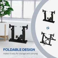 HOMCOM Foldable Indoor Bike Trainer Stationary Workout Stand, Suitable for 26"-28" or 650C, 700C Bike Tyres(m-5)