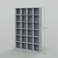 HOMCOM CD Storage Unit with Adjustable Shelves, 89 x 130.5 cm, Cement Grey(m-3)
