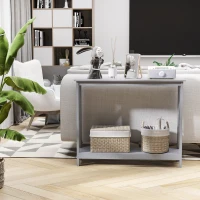 HOMCOM Table de console table d'entrée style table de drapier néo-rétro étagère dim. 100L x 30l x 80,5H cm MDF gris(m-7)