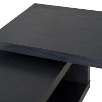 HOMCOM L Shaped Desk with 360° Rotating Storage Shelves, Corner Computer Desk, Space Saving Study Table for Home Office, Black(m-8)