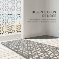 Outsunny Panneau brise vue décoratif extérieur blanc à motif en métal - 92 x 45 x 198 cm(m-4)