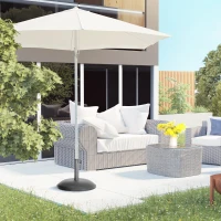 Outsunny Sonnenschirmständer aus Edelstahl Schirmständer mit Griffe, halbrund Schirmhalter, Schirmgewichtfür Sonnenschirm Ø3,8-Ø4,8 cm, für Balkon, Terasse, Garten, Bronze, Schwarz(m-7)