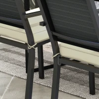 Outsunny 4-Piece Seat Cushions Pillow Replacement, Patio Chair Cushions Set with Ties for Indoor Outdoor, Beige(m-7)