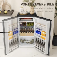 HOMCOM Frigorifero Piccolo da 91L con Termostato Regolabile, Ripiani Regolabili e Cassetto, Argento(m-7)