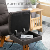 HOMCOM Relaxsessel mit Fußhocker, Stauraum, Elektrischer Massagesessel mit Liegefunktion, Drehbarer Fernsehsessel mit Seitentasche, Fernbedienung, Holzrahmen, Polyester, Braun(m-6)
