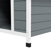 PawHut Outdoor Dog Kennel, Wooden Dog House, with Removable Floor, Anti-Corrosion Wood, for Large Dogs, 106.5H x 110W x 98Dcm(m-9)