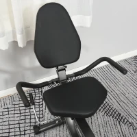 HOMCOM Vélo d'appartement vélo couché semi-allongé magnétique écran LCD multifonction selle réglable 2 bandes résistance acier noir(m-9)