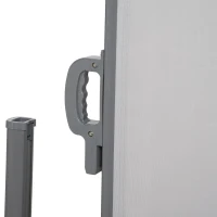 Outsunny Seitenmarkise 300 x 160 cm Sicht- und Sonnenschutz Seitenrollo für Balkon Terrasse UV50+ Polyester Grau(m-9)