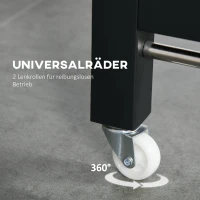 HOMCOM Faltbarer Esstisch, Industrieller Tisch, klappbar, aus Metall und Holz, platzsparend, Braun(m-5)