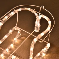 Outsunny Renne et traîneau lumineux de Noël avec 192 LED, décoration de Noël lumineuse pour intérieur et extérieur pelouse jardin(m-8)