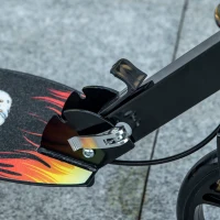 HOMCOM Kids Foldable Kick Scooter w/ Adjustable Height, Break, Big Wheels, for Ages 7-14 Years - Black(m-9)