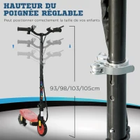 HOMCOM Trottinette électrique 120 W pliable pour enfant 7-14 ans 12 Km/h max. autonomie 10 Km max. rouge(m-6)