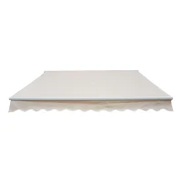 Outsunny Gelenkarmmarkise Verstellbare Klemmmarkise Terrassenmarkise 4,5 x 3m Sonnenschutz mit Kurbel, Balkonmarkise, Beige(m-7)
