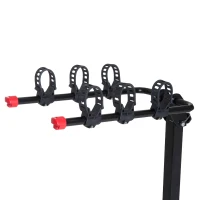 HOMCOM Porte-vélo rabattable compact 3 vélos charge max. recommandée 100 Kg noir(m-7)