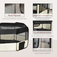 PawHut Welpenauslauf Freilaufgehege Tierlaufstall Laufstall Welpenzaun Welpen-Laufstall Hundelaufstall 600D Oxford Ø120 x H58 cm(m-6)