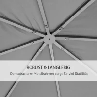 Outsunny Gartenpavillon Pavillon Überdachung Vordach Sonnenschutz Partyzelt Laube Metall + Polyester Grau 3 x 3 m(m-6)