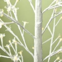 HOMCOM Árbol Sintético con 180 Luces LED IP44 con Brillo Ajustable Decoración para Interiores  21,5x21,5x180 cm  Blanco(m-5)