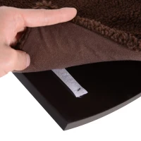 PawHut Cama de Gato Montada en la Pared de Forma U con Almohadilla Extraíble Área de Juego para Gatos Dseño Curvo Cómodo Carga 4,5 kg 41x28x21cm Marrón(m-6)