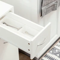 HOMCOM Carrito de Cocina Verdulero con 1 Cajón y 2 Estantes Abiertos Carro Auxiliar con Ruedas 25x50x85 cm Blanco(m-7)